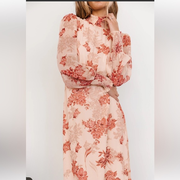 Baltic Born Floral Long Sleeve Dress in Pink and Red - Picture 5 of 16
